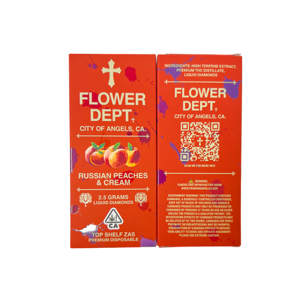 FLOWER DEPT LIQUID DIAMOND – DISPOSABLE 2.5G – RUSSIAN PEACHES & CREAM